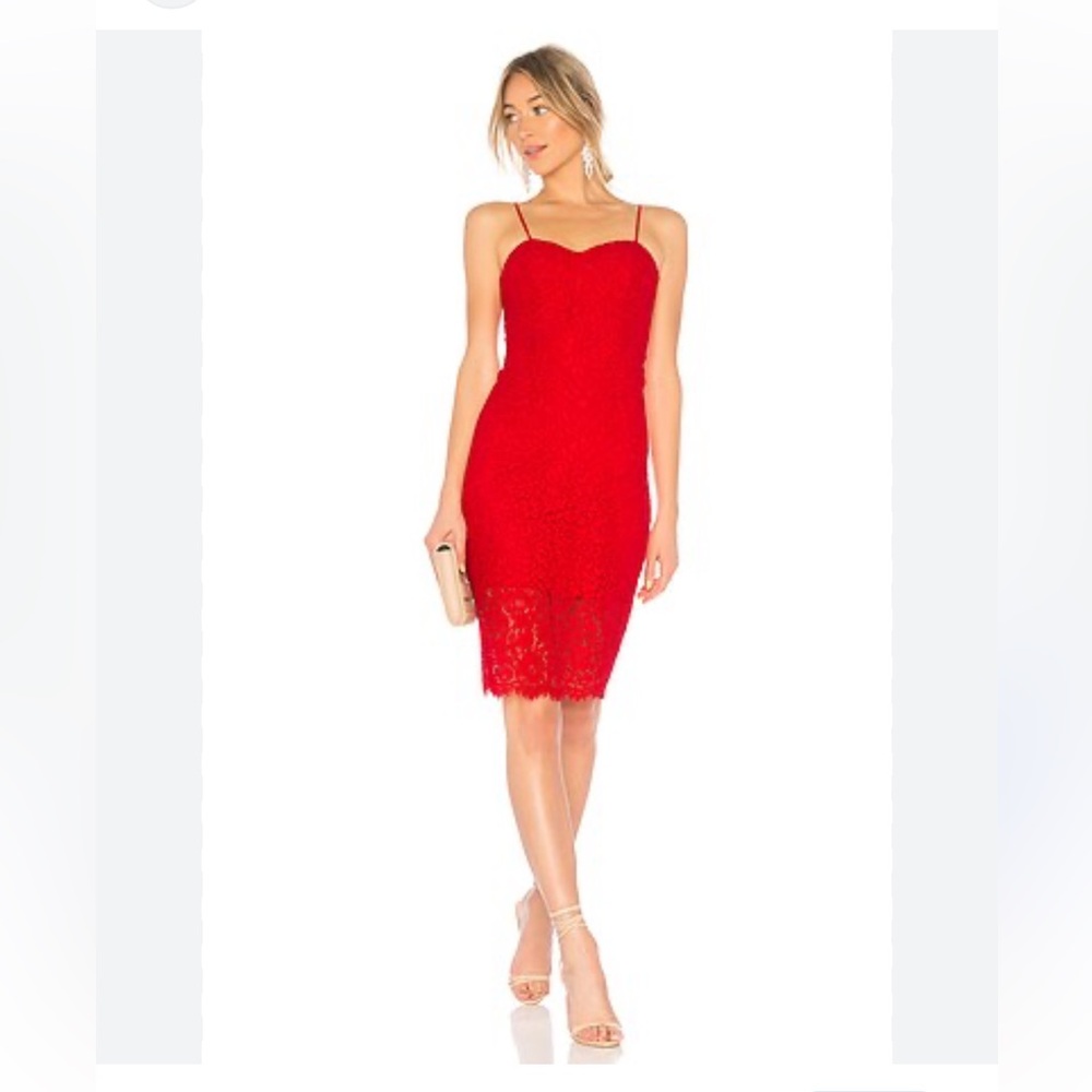 Bardot Pierre Lava Red Lace Dress